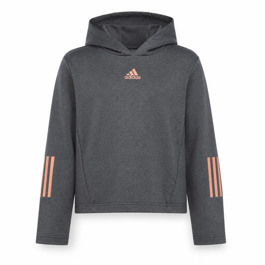 adidas Girls Grey Pullover Hoodie 12-13 Years Hooded Logo Sweatshirt