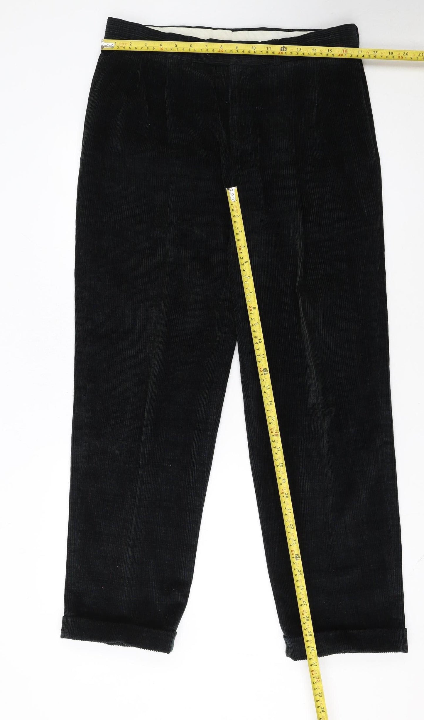 Marks and Spencer Men’s Blue Corduroy Trousers 34W 31L Regular Fit