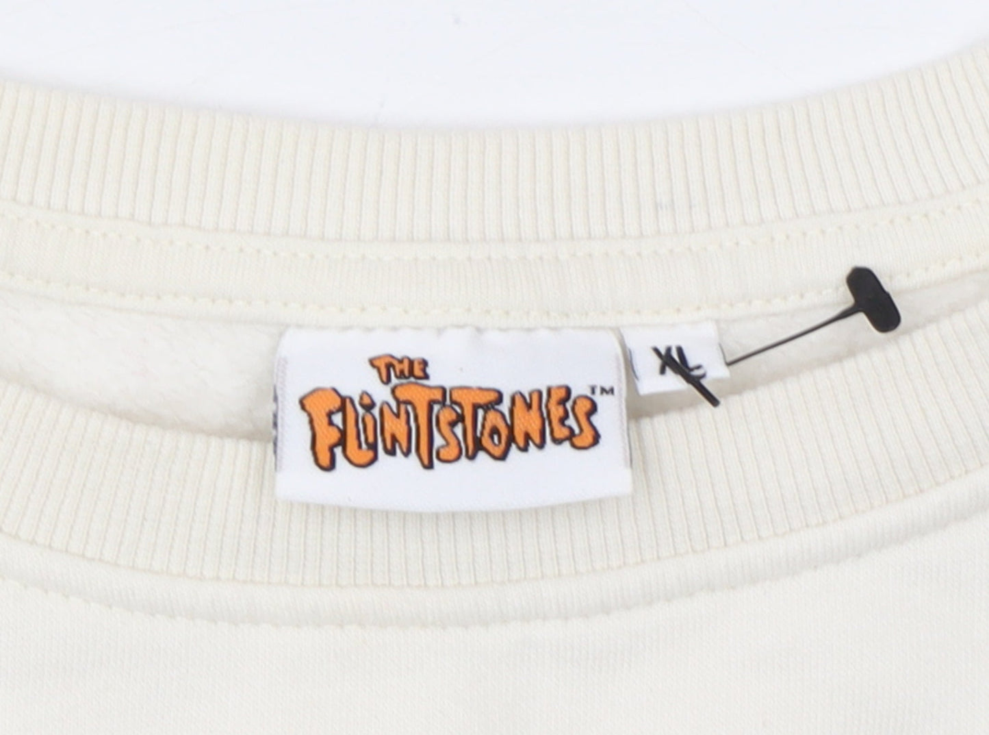 The Flintstones Womens Ivory Sweatshirt XL Long Sleeve Crew Neck