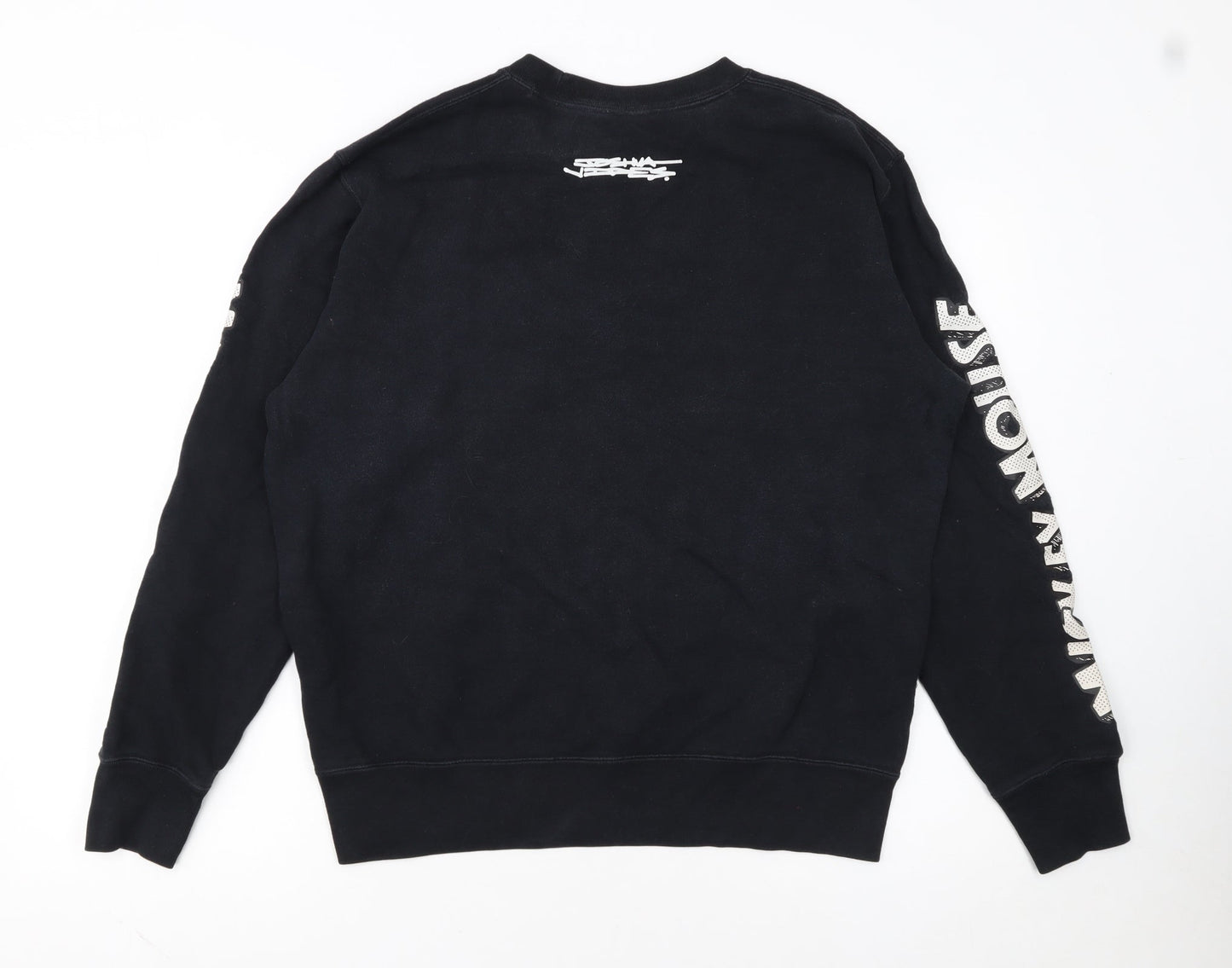 Uniqlo Disney Mickey Mouse Black Sweatshirt Women M Crew Neck Cotton