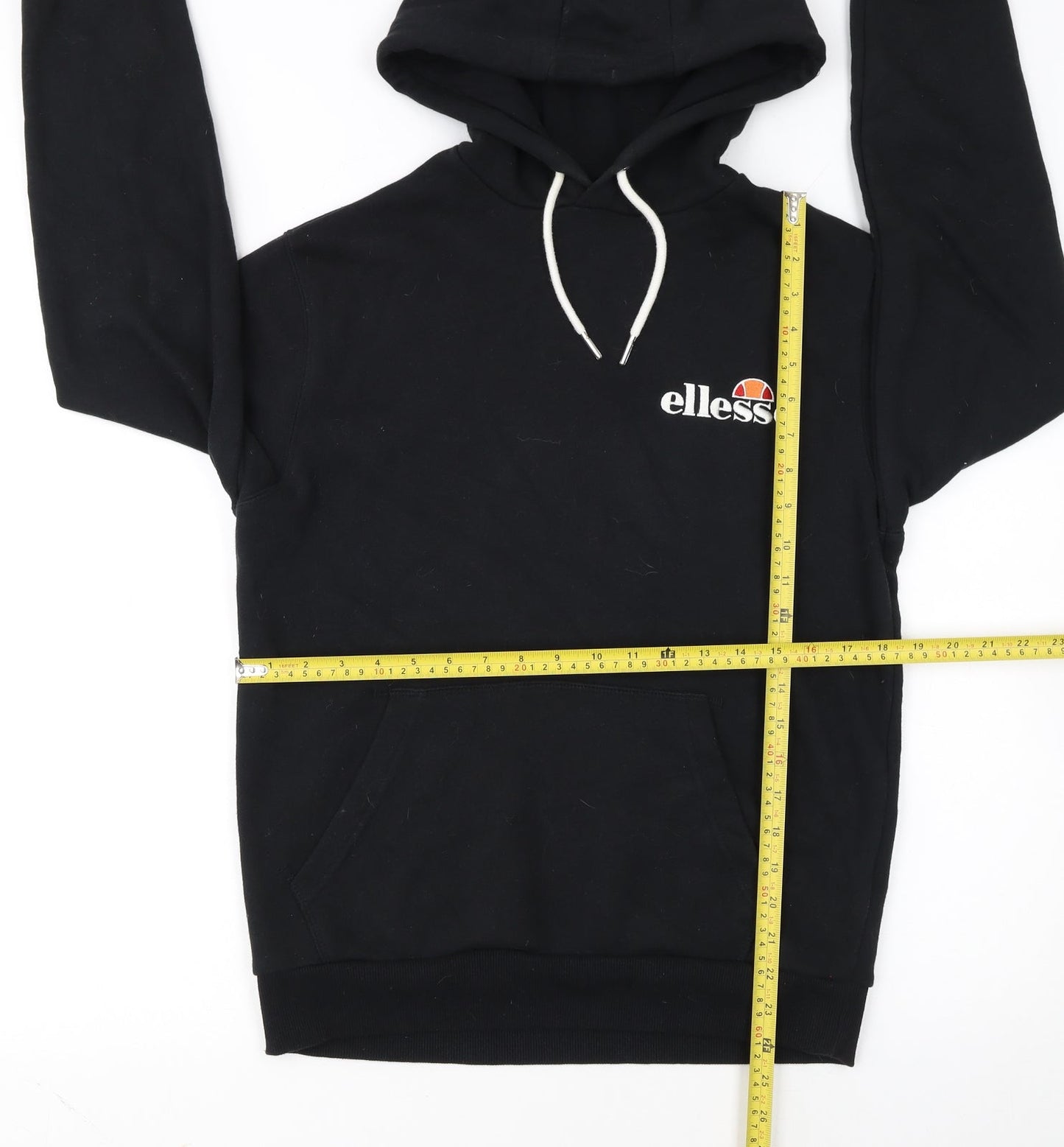 Ellesse Womens Black Hoodie UK 10 Cotton Blend Pullover