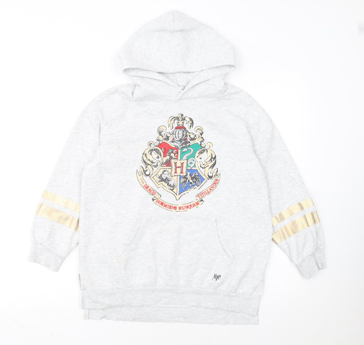 H&M Girls Grey Harry Potter Hoodie 9-10 Years Pullover Hogwarts Crest