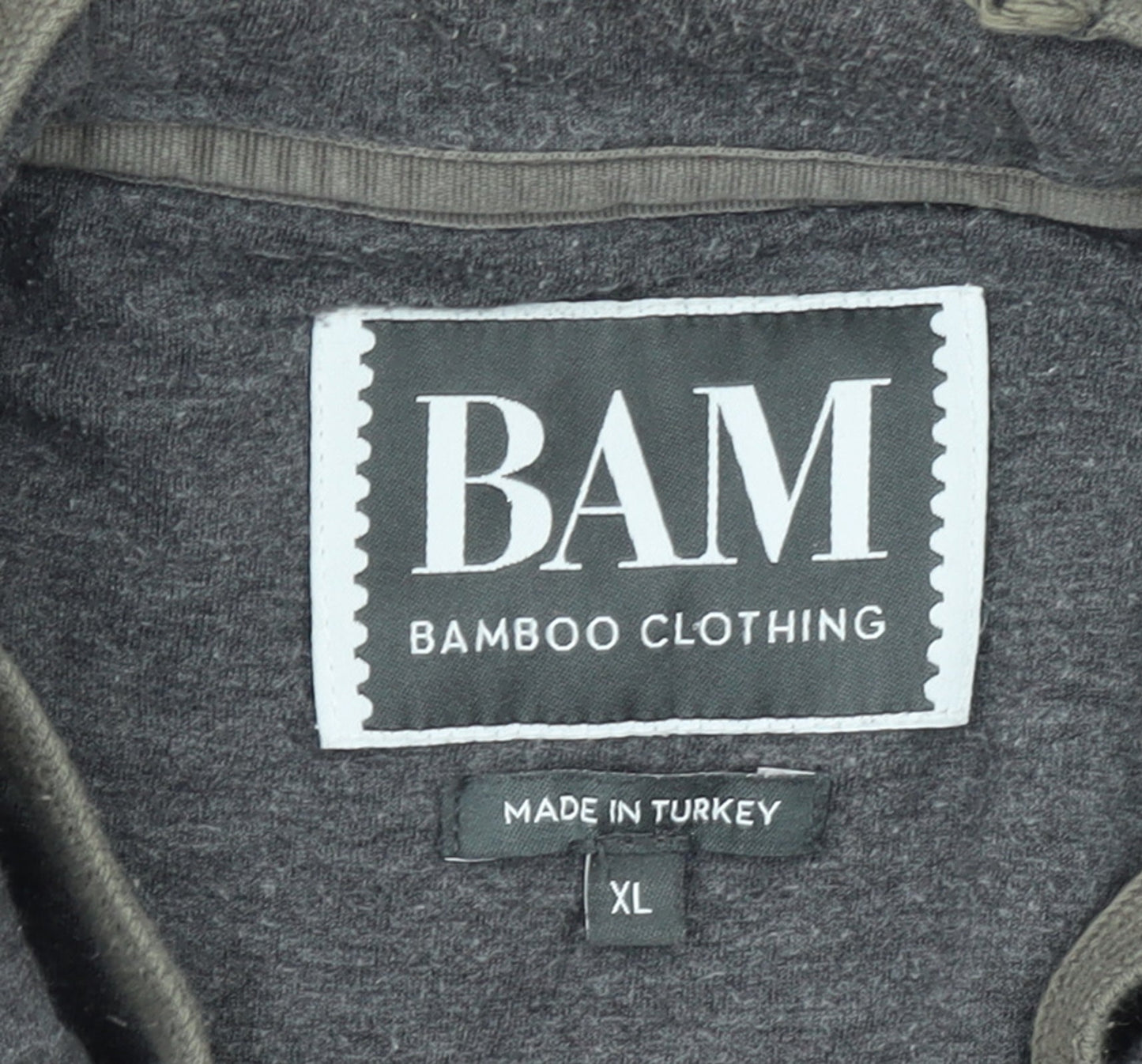 BAM Men's Grey Full Zip Bamboo Hoodie XL Breathable Lightweight