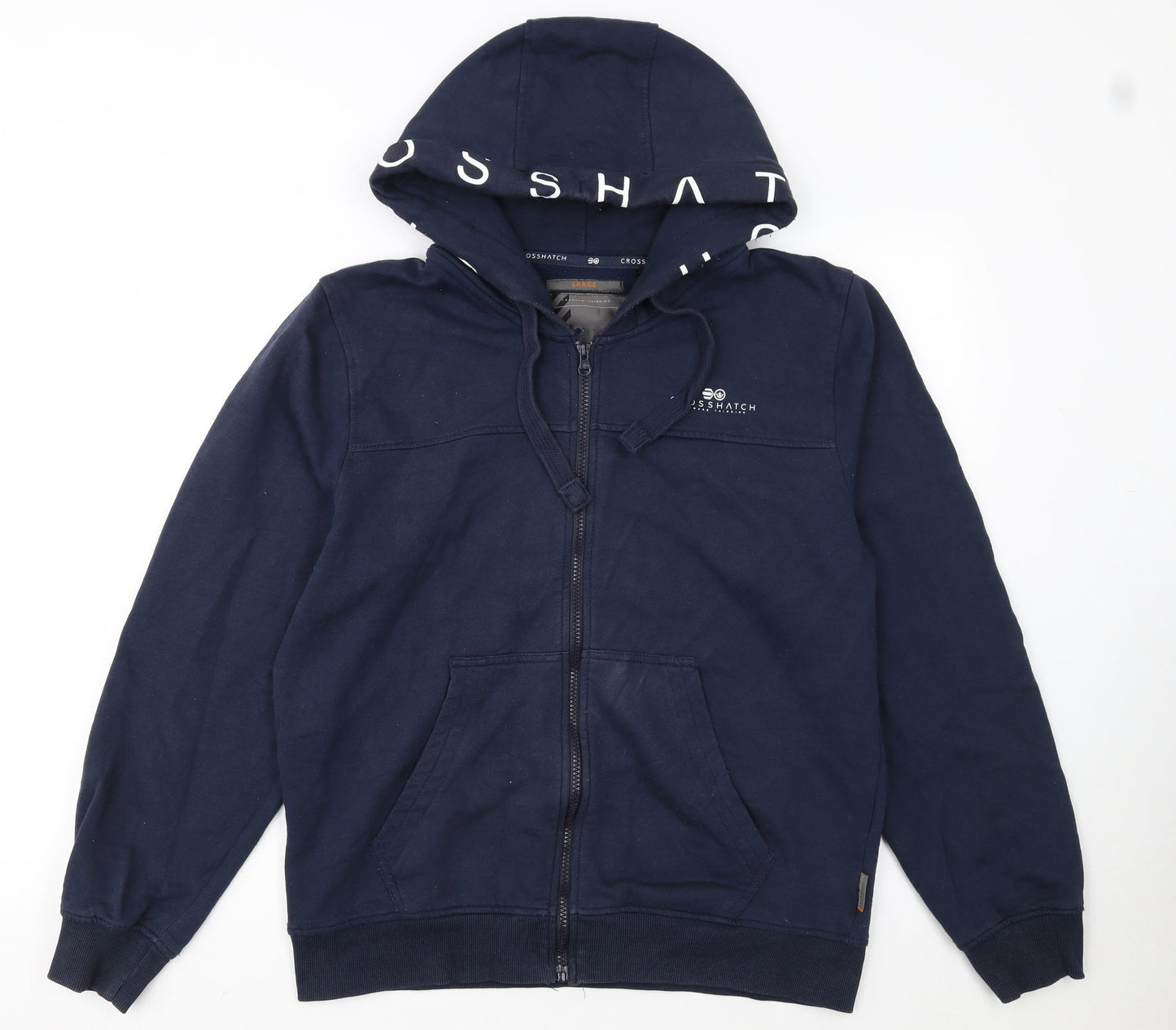 Crosshatch Men’s Blue Full Zip Hoodie Large Hooded Sweat Top