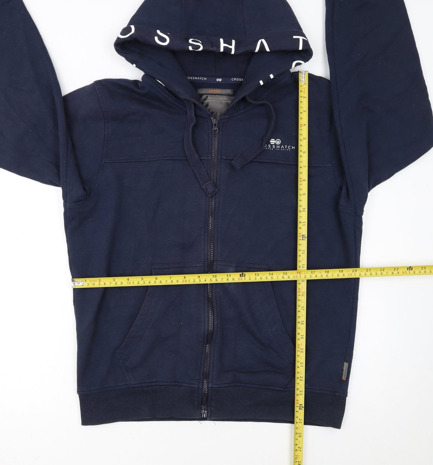 Crosshatch Men’s Blue Full Zip Hoodie Large Hooded Sweat Top