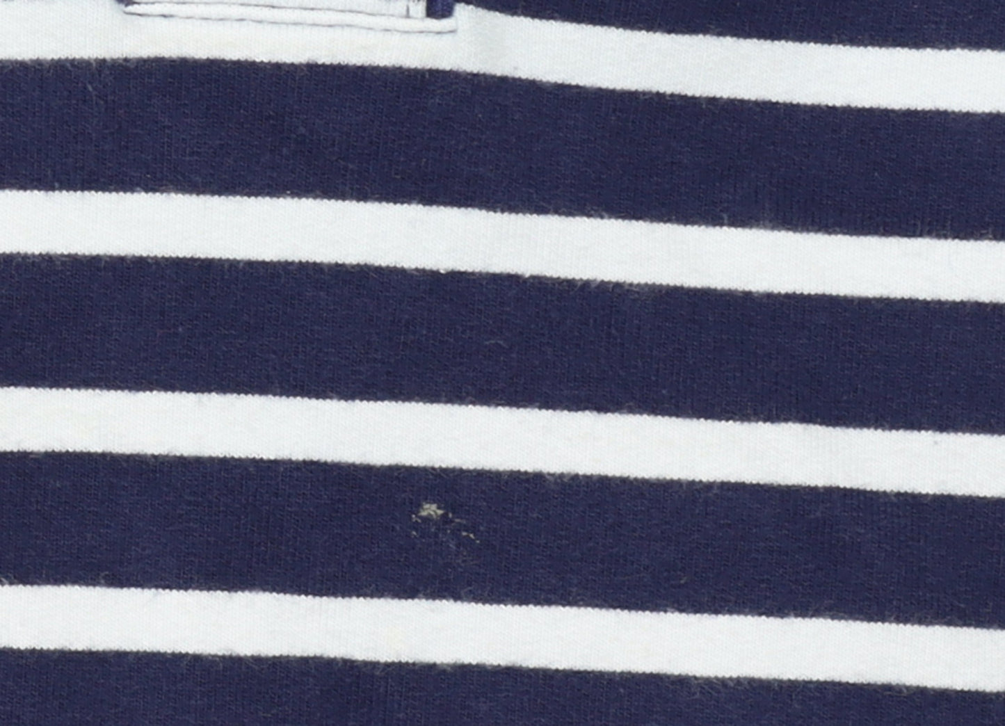 Joules Women Navy Striped Henley Sweatshirt UK 8 Cotton Elastane