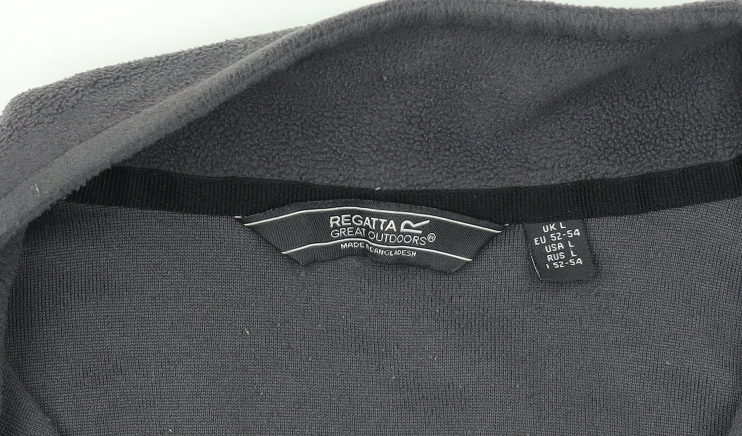 Regatta Mens Grey Fleece 1/4 Zip Pullover Sweatshirt L