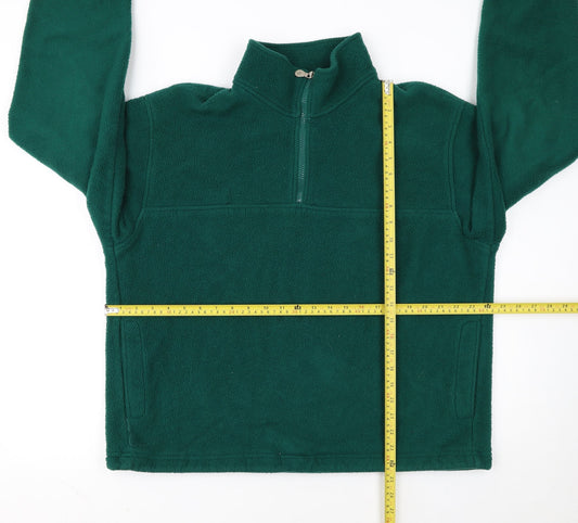 Lands' End Men's Green Fleece 1/2 Zip Pullover Sweatshirt L Regular