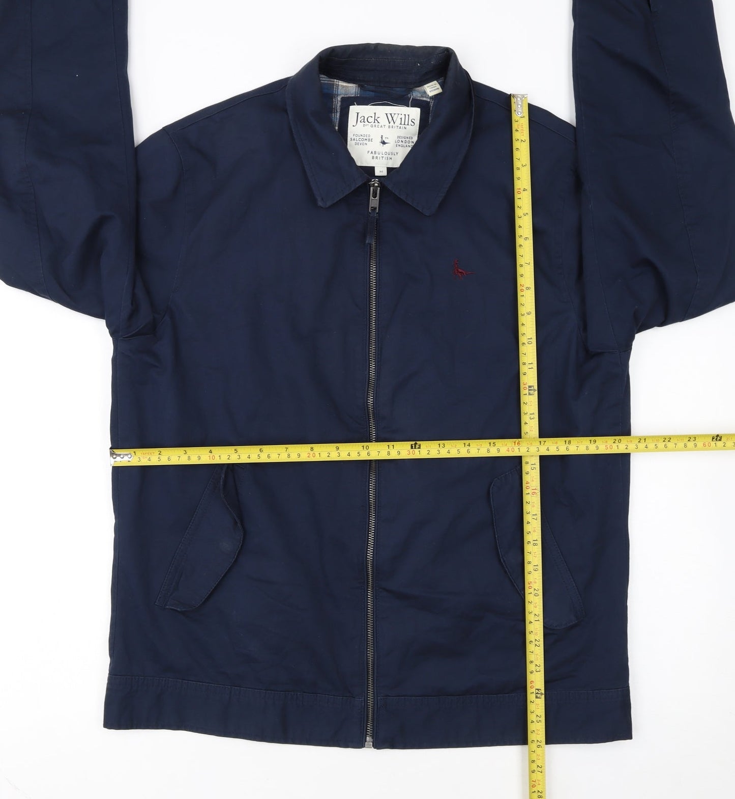 Jack Wills Men's Blue Cotton Bomber Jacket M Classic Zip Casual
