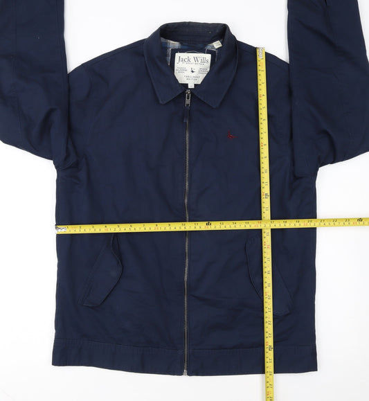 Jack Wills Men's Blue Cotton Bomber Jacket M Classic Zip Casual