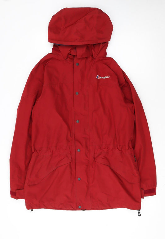 Berghaus Men's Red Waterproof Parka Jacket Size S Hooded Outdoor