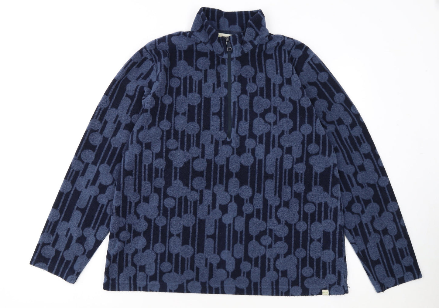 Orla Kiely x Regatta Women's Blue 1/2 Zip Fleece Pullover UK 16