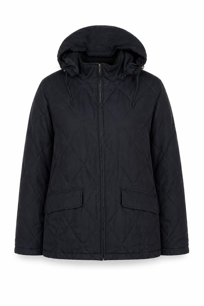 JFW Women Black Quilted Hooded Puffer Jacket Size 16