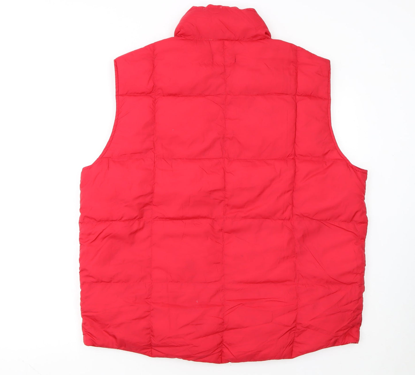 Lands' End Men's Red Puffer Waistcoat L 42in Quilted Down Vest