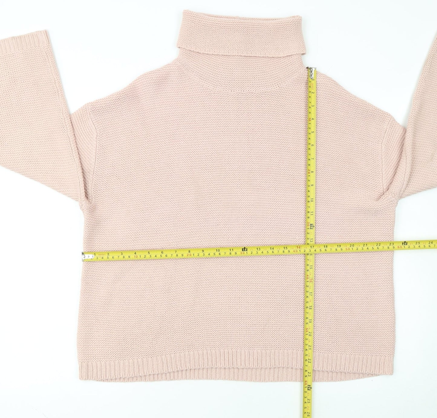 H&M Women’s Pink Roll Neck Chunky Knit Jumper Size 12