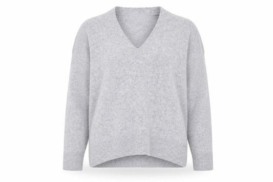 Superdry Women Grey Wool Blend V-Neck Long Sleeve Jumper Size 6