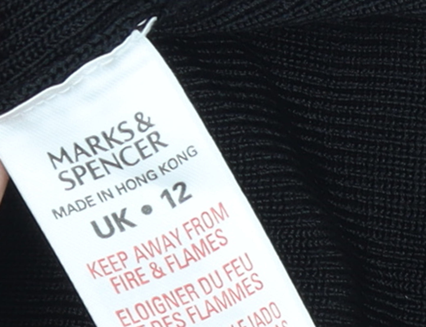Marks and Spencer Womens Black Size 12 Beaded Scoop Neck 3/4 Sleeve Jumper