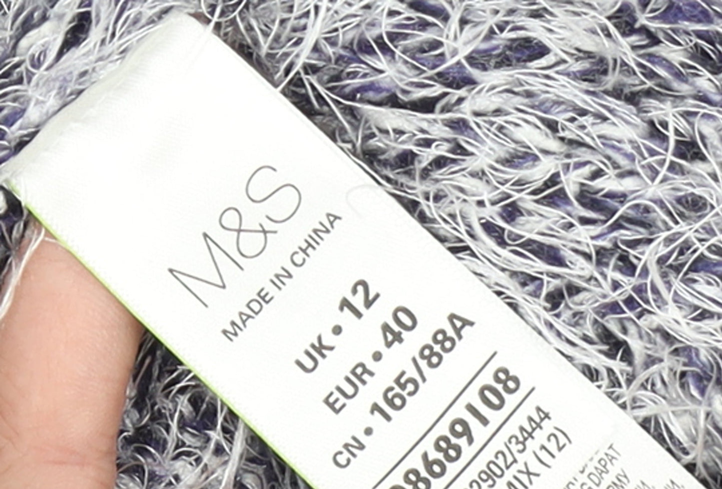 Marks and Spencer Women's Grey Fluffy Knit Jumper Size 12