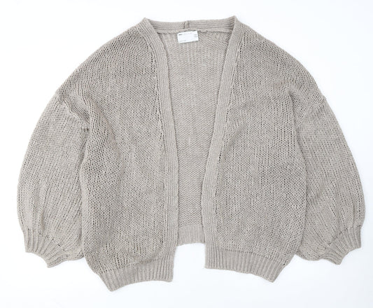 ASOS DESIGN Womens Beige Cotton Open-Knit Cardigan Size 10