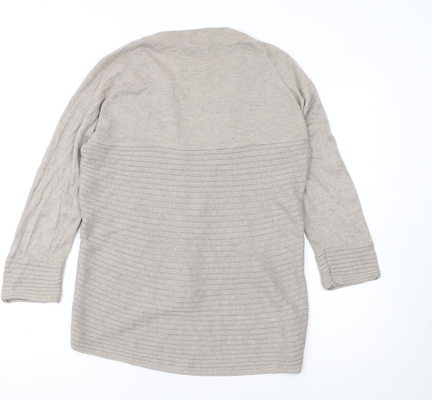 Marks and Spencer Per Una Beige Women Size 12 Open Knit Long Sleeve Cardigan