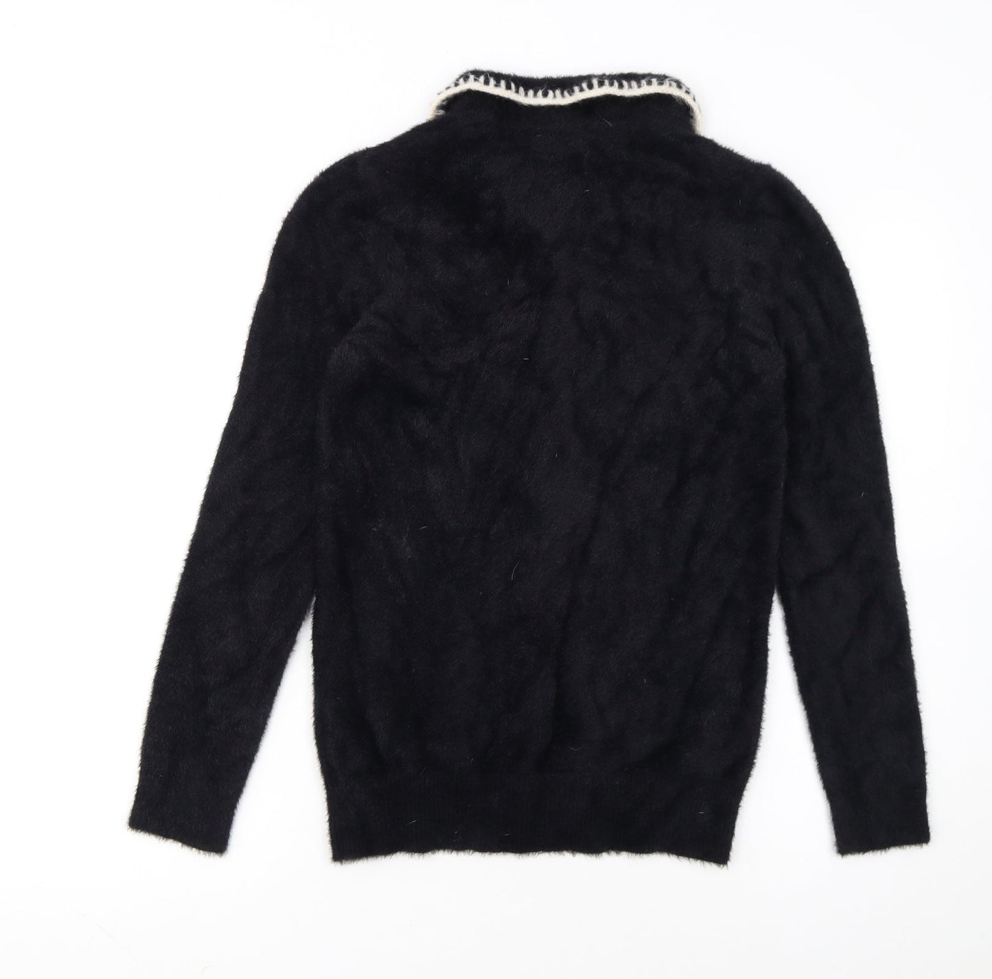 Very Women's Black Collared Knit Button Cardigan Size 8