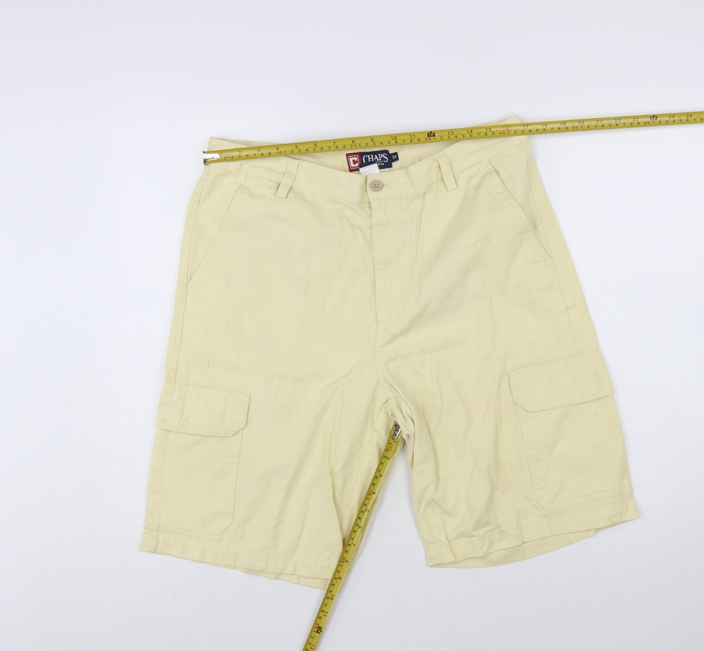Chaps Men's Beige Cotton Cargo Shorts Size 34 Regular Fit