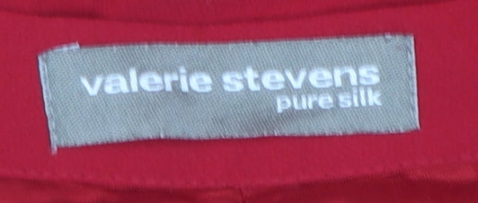 Valerie Stevens Women’s Red Pure Silk Pleated High Rise Trousers Size 14