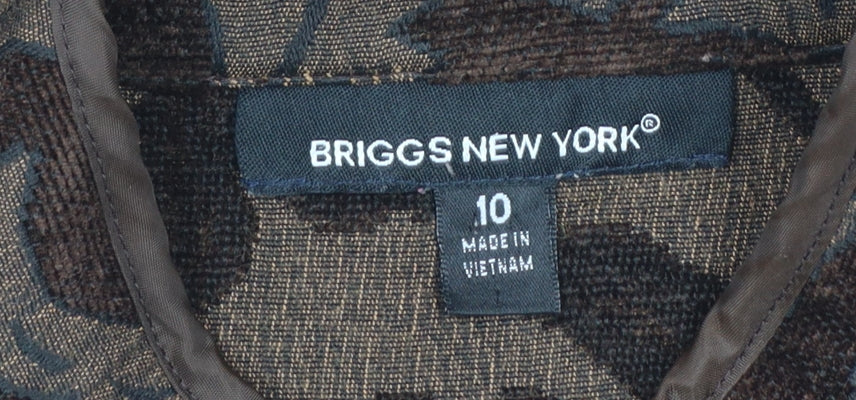 Briggs New York Women's Brown Floral Jacquard Suit Jacket Size 10