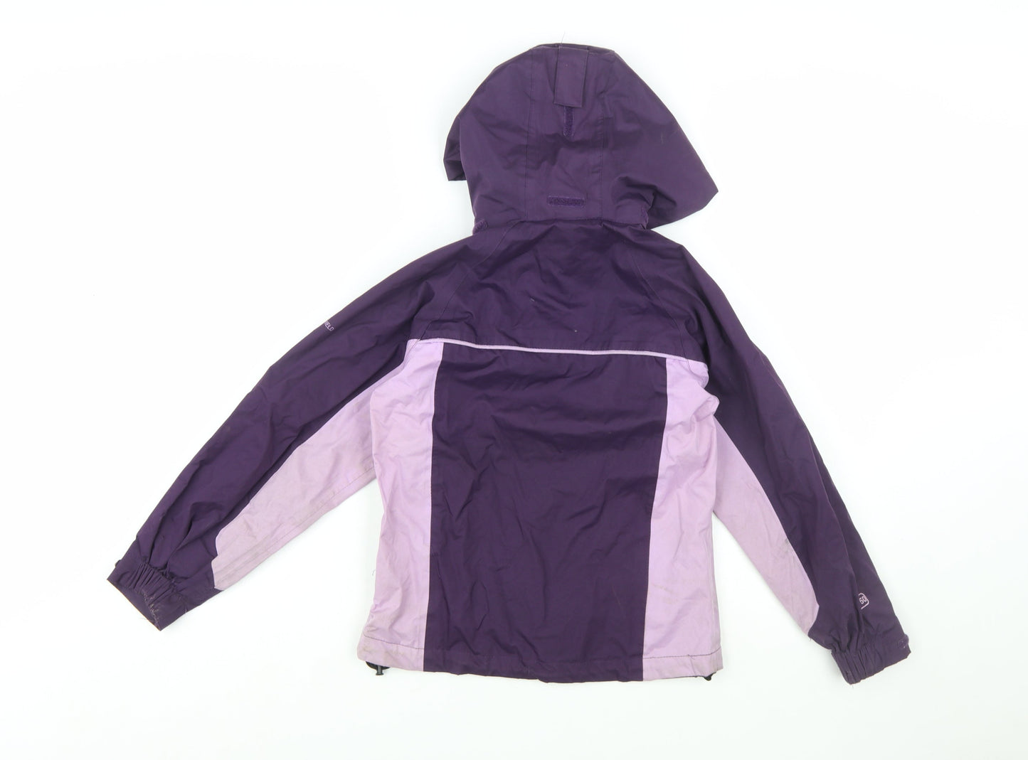 Trespass Girls Purple Waterproof Hooded Rain Coat Jacket 7-8 Years