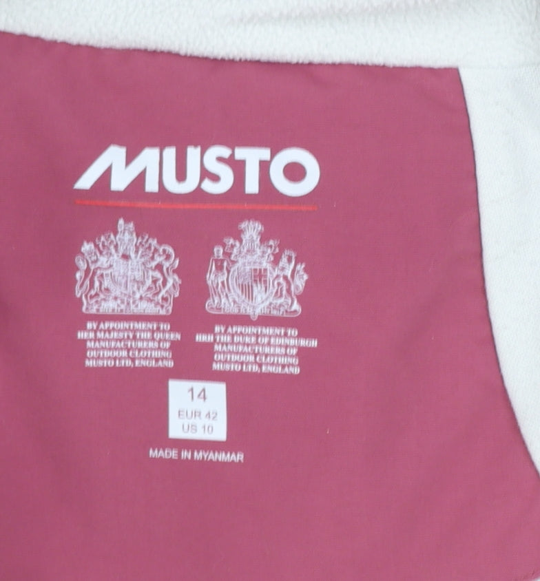 Musto Women's Pink Waterproof Hooded Rain Jacket Size 14