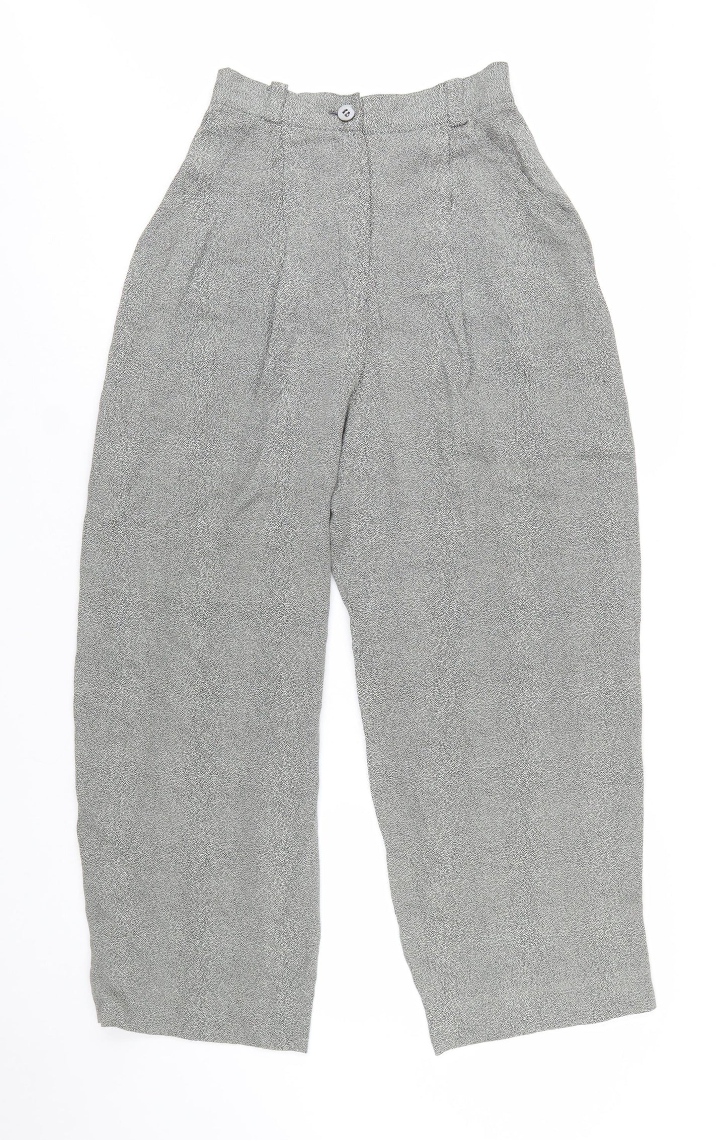 Emanuel Ungaro Women’s Grey Wool Wide-Leg Pleated Trousers Size 10