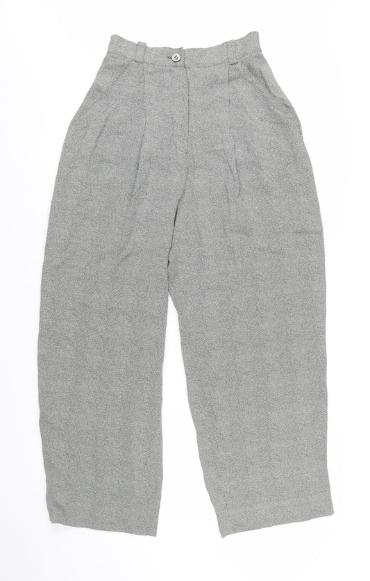 Emanuel Ungaro Women’s Grey Wool Wide-Leg Pleated Trousers Size 10