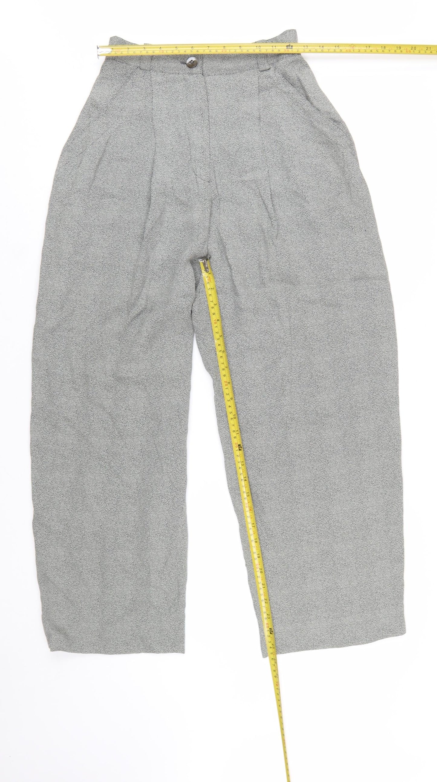 Emanuel Ungaro Women’s Grey Wool Wide-Leg Pleated Trousers Size 10