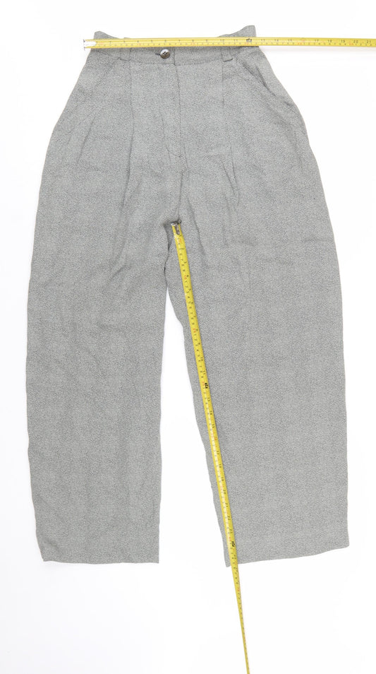 Emanuel Ungaro Women’s Grey Wool Wide-Leg Pleated Trousers Size 10