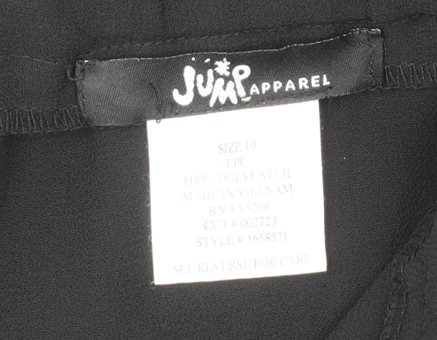 Jump Apparel Womens Black Size 10 Asymmetric Midi Chiffon Skirt