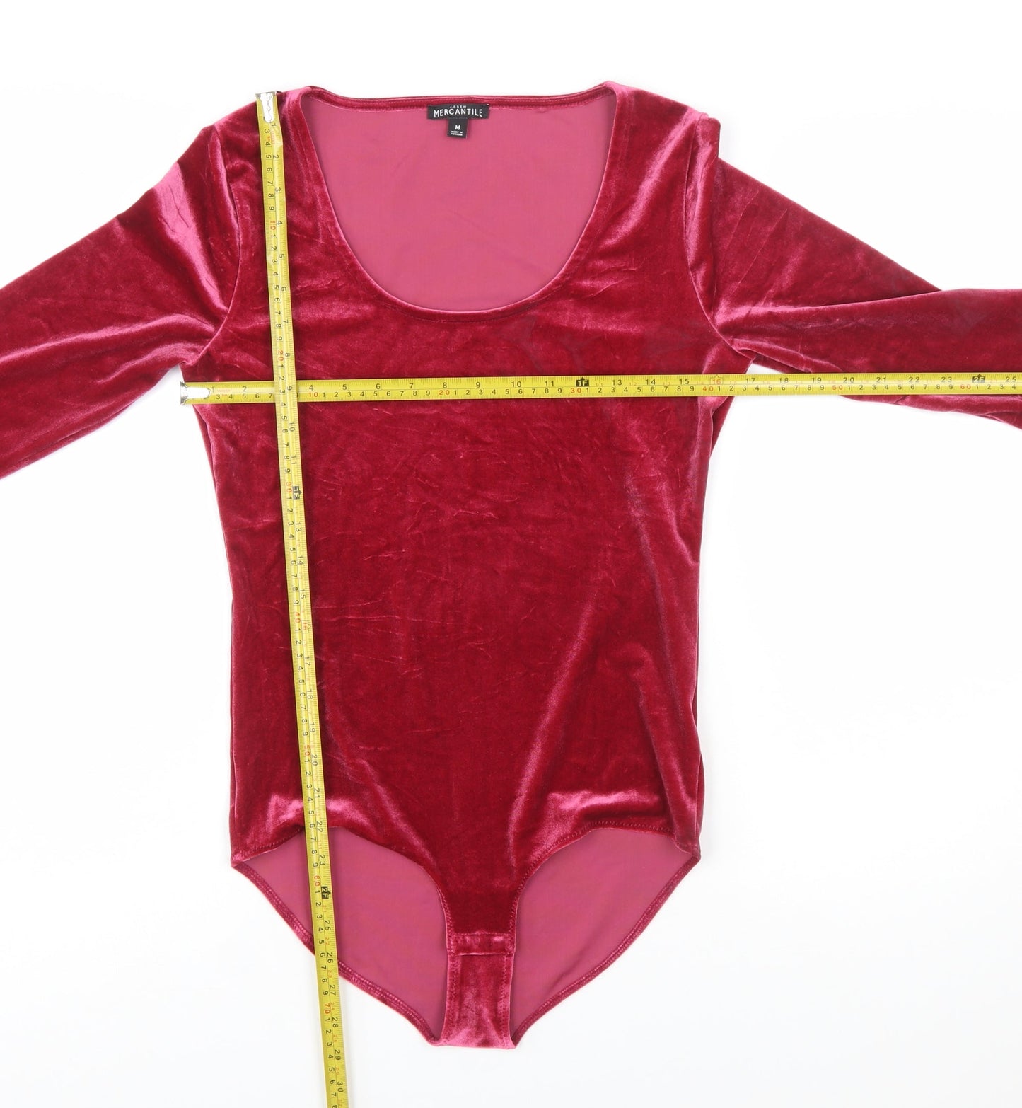 J.Crew Mercantile Womens Red Velvet Long Sleeve Bodysuit M
