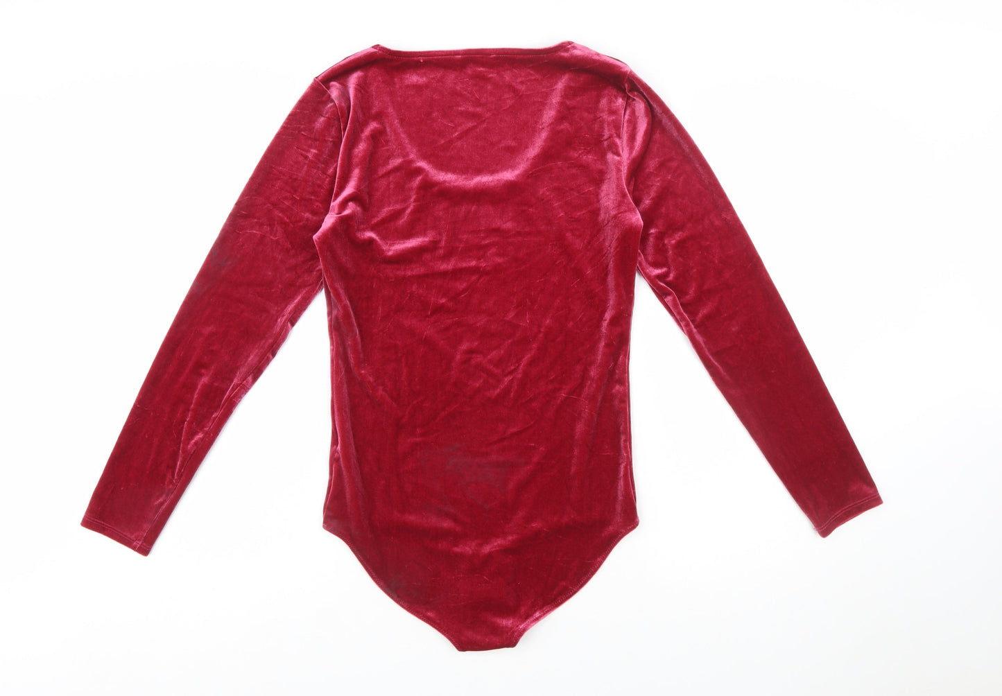 J.Crew Mercantile Womens Red Velvet Long Sleeve Bodysuit M