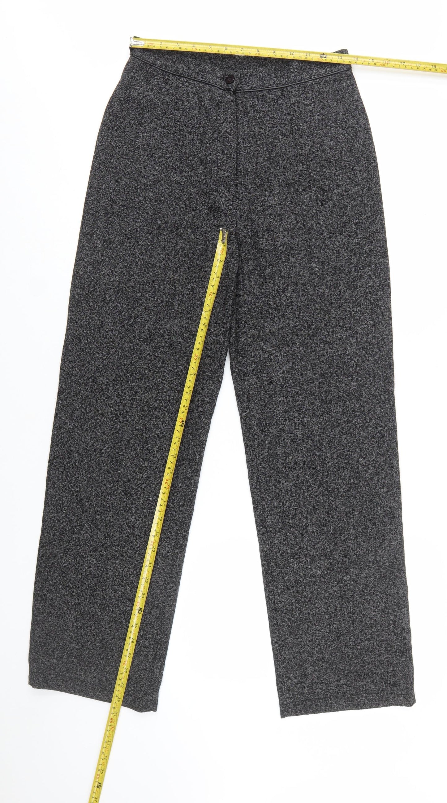 Jessica Women’s Black Size 6 Straight Trousers Polyester Rayon Blend