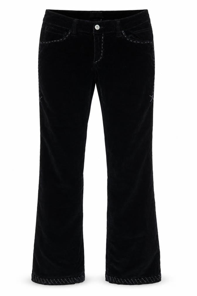 Antik Denim Women's Black Velvet Flared Trousers Size 29