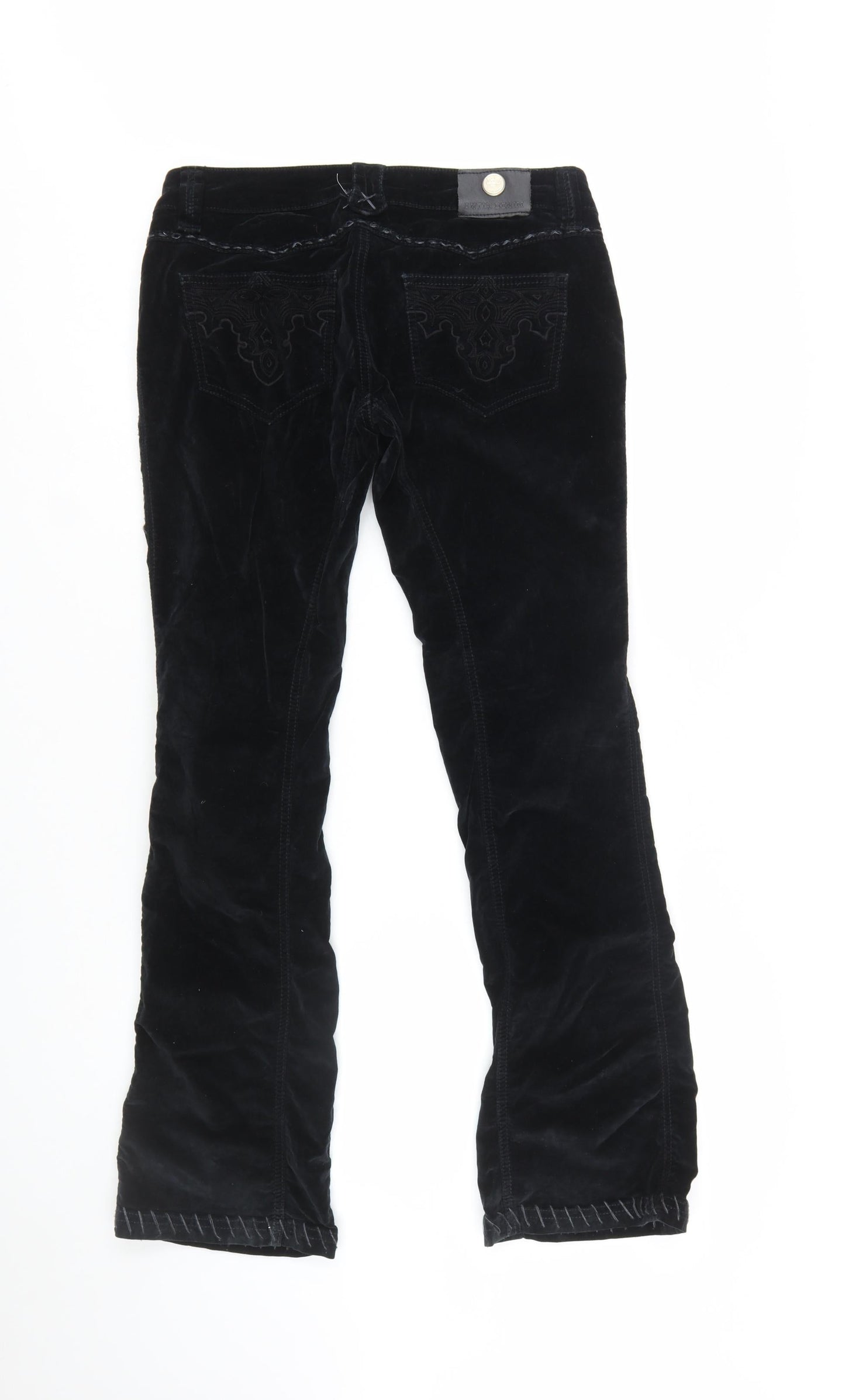 Antik Denim Women's Black Velvet Flared Trousers Size 29