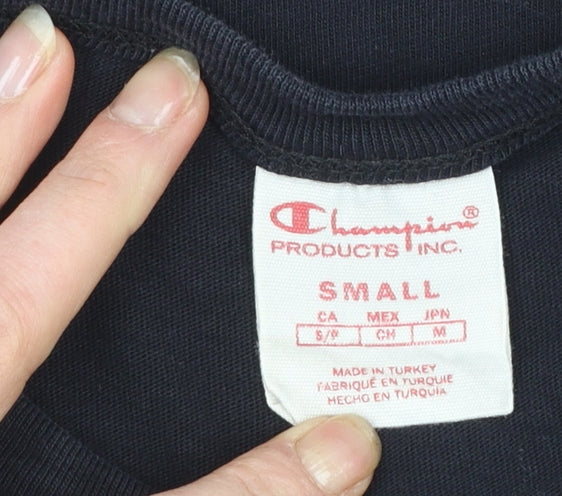 Champion Men's Black Cotton Crew Neck Short Sleeve T-Shirt Size S