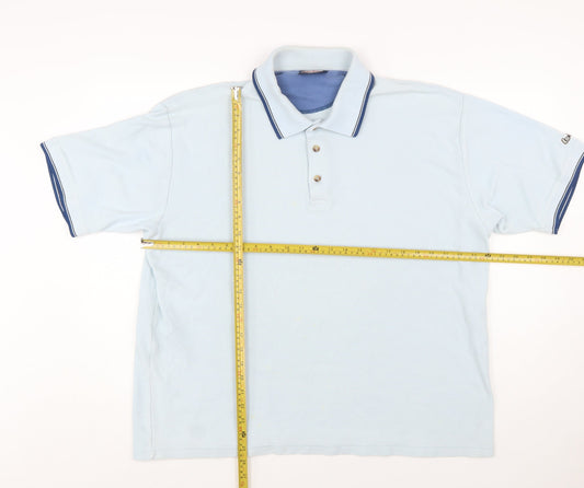 Lee Cooper Men's Blue XL Cotton Short Sleeve Polo Shirt