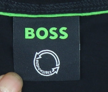 BOSS Men's Black Cotton Crew Neck Short Sleeve T-Shirt M