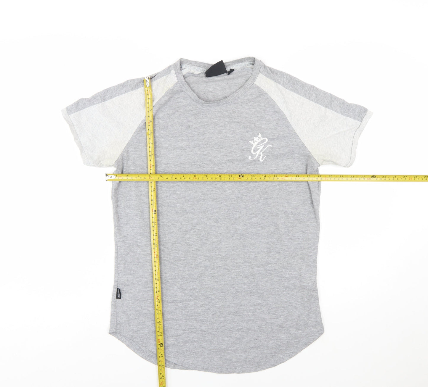 Gym King Men's Grey Colourblock Slim Fit Crew Neck T-Shirt Size M