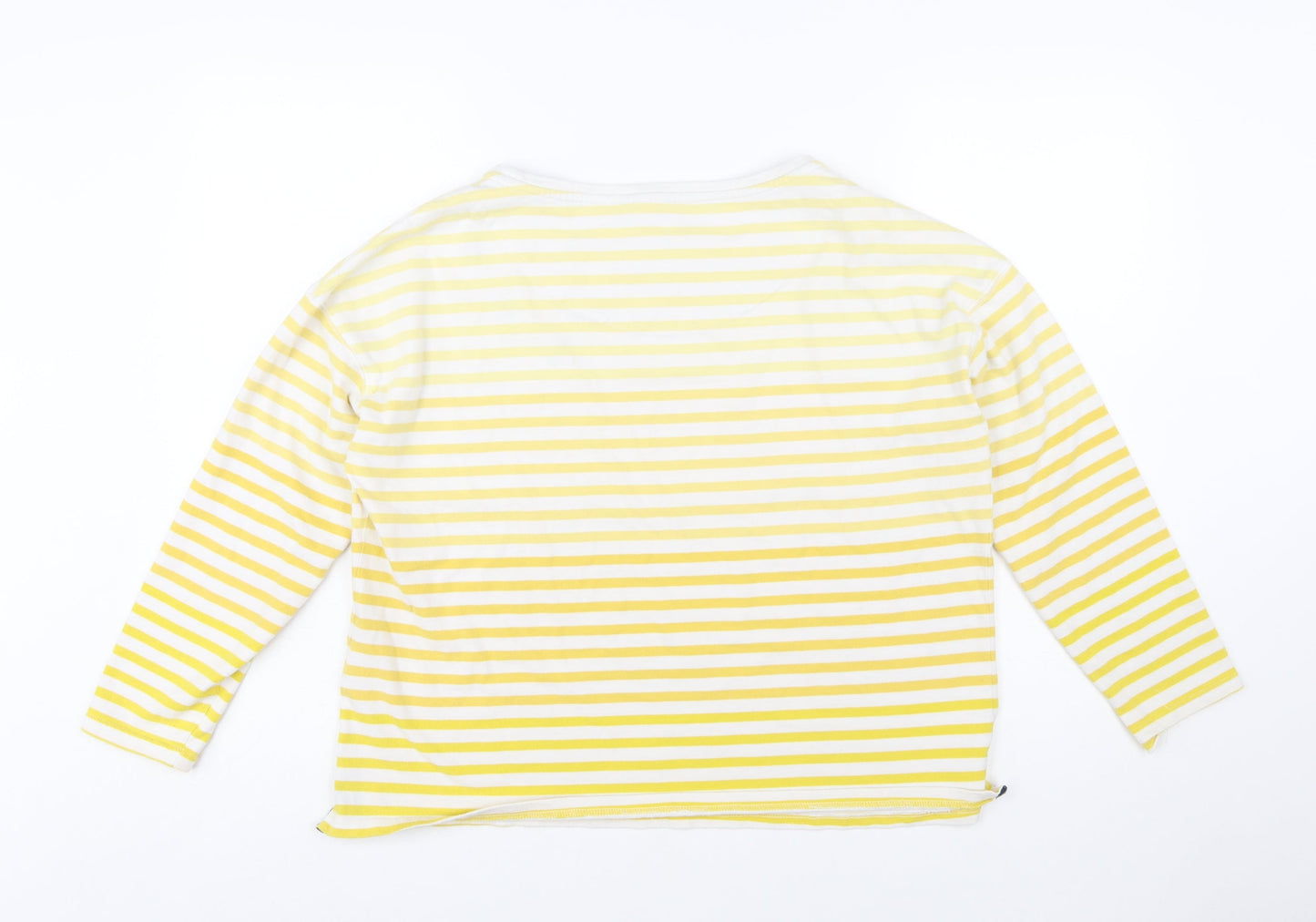 Joules Women Yellow Striped Long Sleeve Bee T-Shirt UK 12