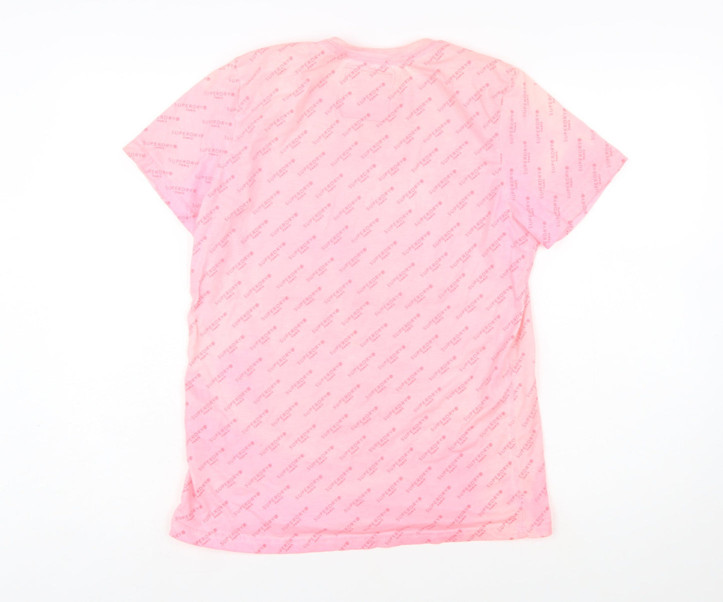 Superdry Womens Pink Crew Neck Logo T-Shirt Size 12