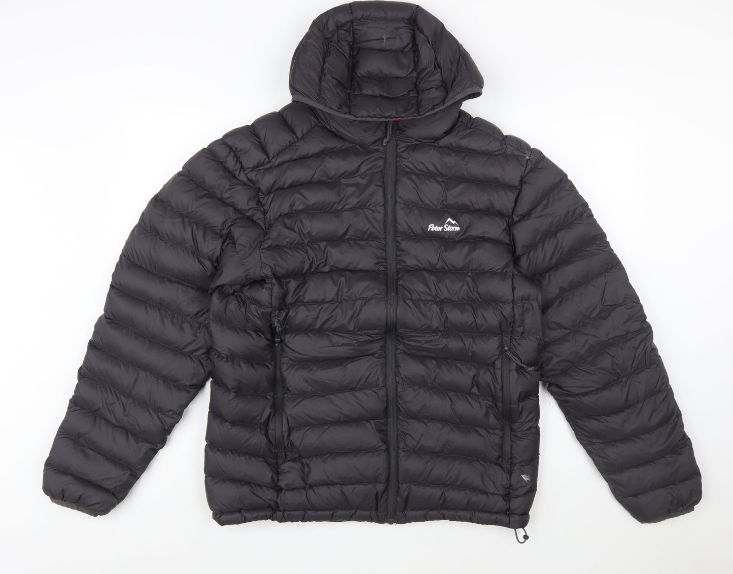 Peter Storm Mens Black L Puffer Jacket Hooded Down Insulated Coat
