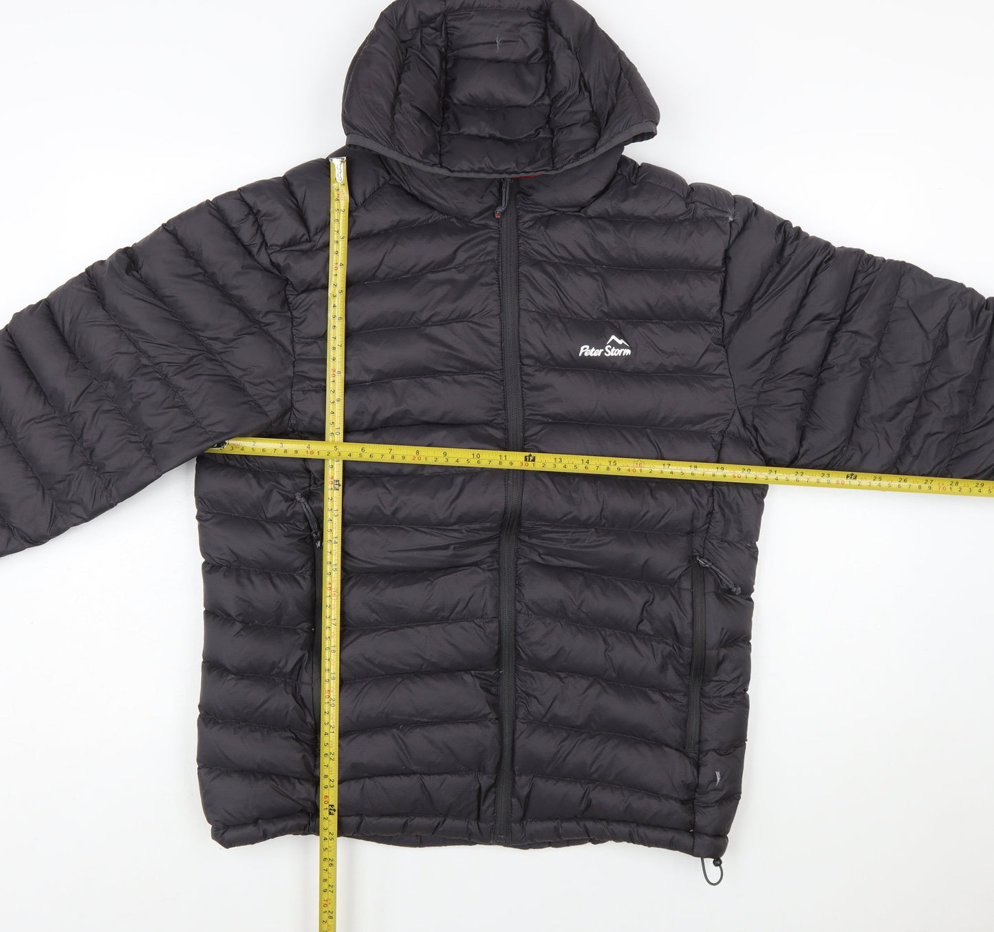Peter Storm Mens Black L Puffer Jacket Hooded Down Insulated Coat