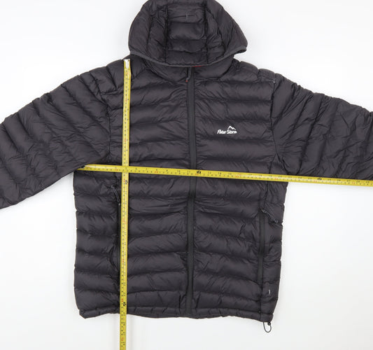 Peter Storm Mens Black L Puffer Jacket Hooded Down Insulated Coat