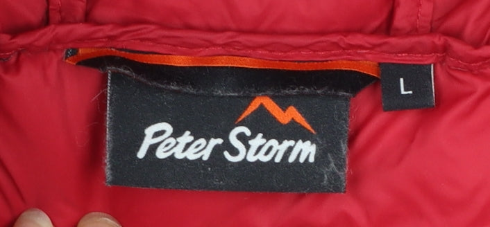 Peter Storm Mens Black L Puffer Jacket Hooded Down Insulated Coat